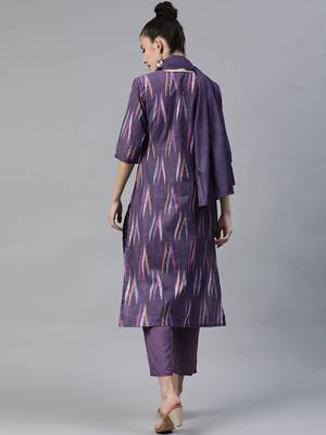Purple printed cotton poly cotton-kurtis 2