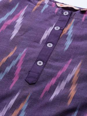 Purple printed cotton poly cotton-kurtis 3