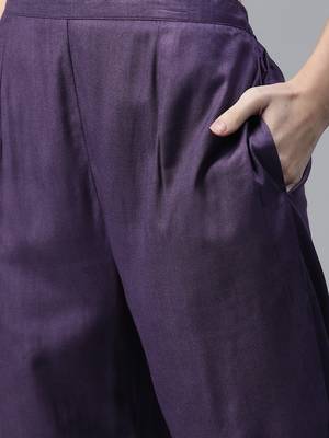 Purple printed cotton poly cotton-kurtis 4