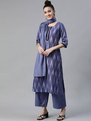 Blue printed cotton poly cotton-kurtis 1