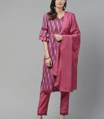 Pink printed cotton poly cotton-kurtis
