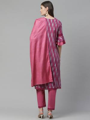 Pink printed cotton poly cotton-kurtis 2