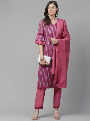 Pink printed cotton poly cotton-kurtis 4