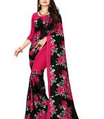 Multicolor printed faux georgette saree with blouse
