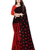 Multicolor printed faux georgette saree with blouse