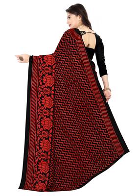 Multicolor printed faux georgette saree with blouse 2