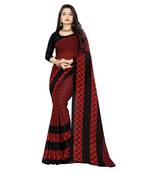 Multicolor printed faux georgette saree with blouse