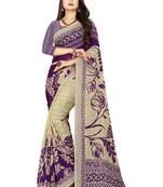 Multicolor printed faux georgette saree with blouse