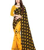 Multicolor printed faux georgette saree with blouse