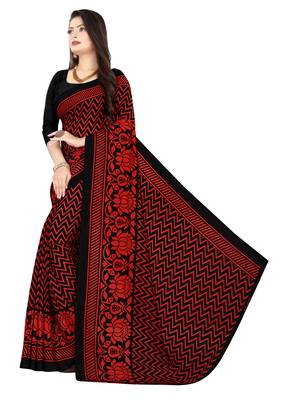 Multicolor printed faux georgette saree with blouse 4