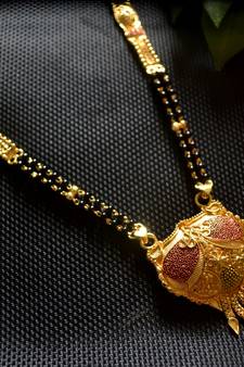 Designer Hand Crafted Temple Mangalsutra Gold Plated Long mangalsutra Necklace