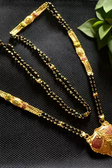 Designer Hand Crafted Temple Mangalsutra Gold Plated Long mangalsutra Necklace