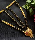 Designer Hand Crafted Temple Mangalsutra Gold Plated Long mangalsutra Necklace