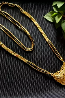 Designer Hand Crafted Temple Mangalsutra Gold Plated Long mangalsutra Necklace