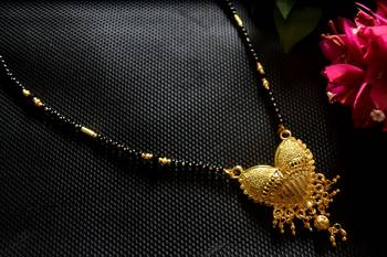 Designer hand crafted temple mangalsutra gold plated mangalsutra necklace 1