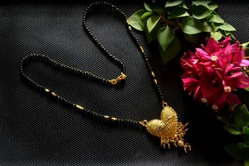 Designer hand crafted temple mangalsutra gold plated mangalsutra necklace 2