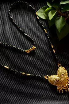 Designer hand crafted temple mangalsutra gold plated mangalsutra necklace