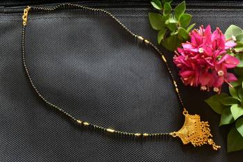 Designer hand crafted temple mangalsutra gold plated mangalsutra necklace 2