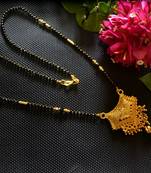 Designer hand crafted temple mangalsutra gold plated mangalsutra necklace