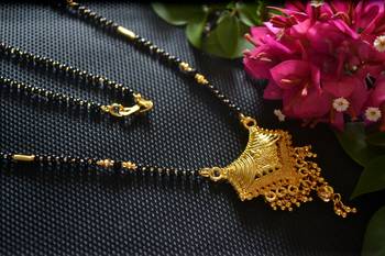 Designer hand crafted temple mangalsutra gold plated mangalsutra necklace 4