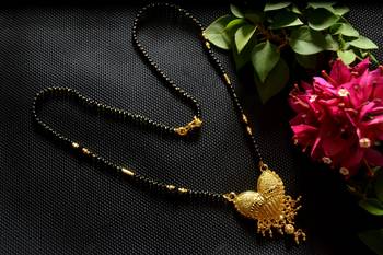 Designer hand crafted temple mangalsutra gold plated mangalsutra necklace 1