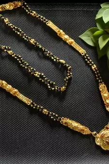 Designer Hand Crafted Temple Mangalsutra Gold Plated Long mangalsutra Necklace