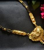 Designer hand crafted temple mangalsutra gold plated long mangalsutra necklace