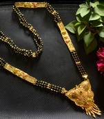 designer hand crafted temple mangalsutra gold plated long mangalsutra necklace