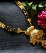 Designer hand crafted temple mangalsutra gold plated long mangalsutra necklace
