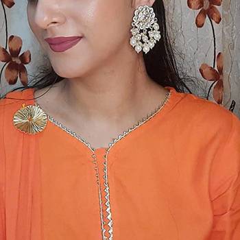 Designer kundan stone bridal dangler pearl stone earrings studs 3