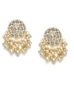 Designer kundan stone bridal dangler pearl stone earrings studs