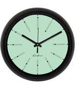 Minimalist Theme Green Designer Round Analog Black Wall Clock