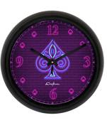 Heart Playing Card Designer Round Analog Black Wall Clock