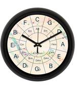 Music Notes Designer Round Analog Black Wall Clock