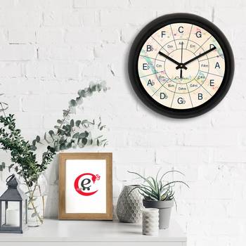 Music Notes Designer Round Analog Black Wall Clock 2