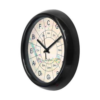 Music Notes Designer Round Analog Black Wall Clock 5