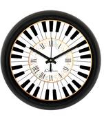 Piano Designer Round Analog Black Wall Clock