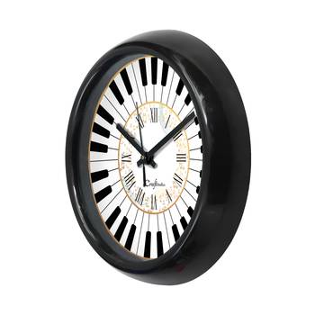 Piano Designer Round Analog Black Wall Clock 5