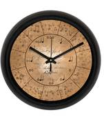 Music Note Designer Round Analog Black Wall Clock