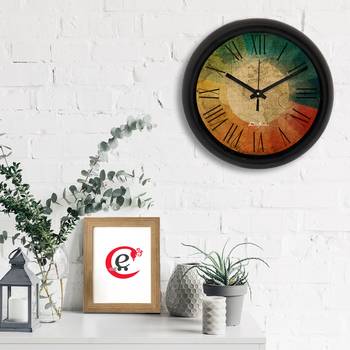 World Map Designer Round Analog Black Wall Clock 2
