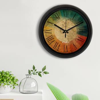 World Map Designer Round Analog Black Wall Clock 3