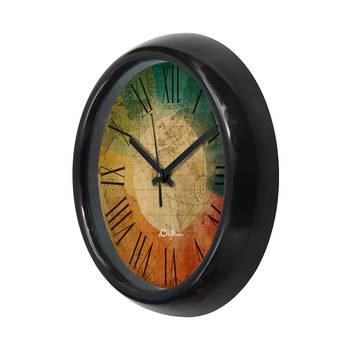 World Map Designer Round Analog Black Wall Clock 5