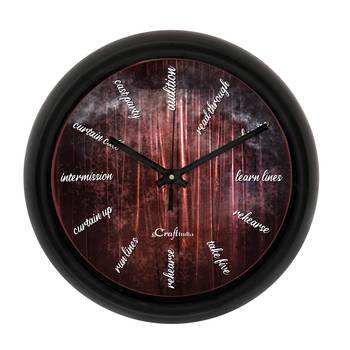Theatre Play Designer Round Analog Black Wall Clock 1