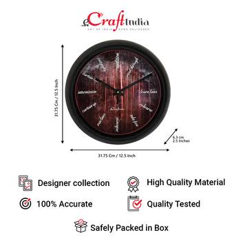 Theatre Play Designer Round Analog Black Wall Clock 4