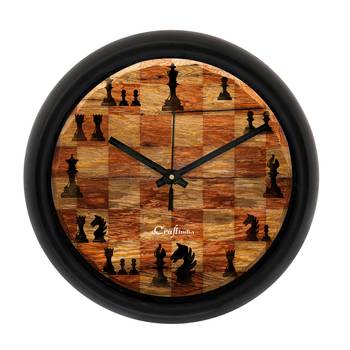 Chess Game Designer Round Analog Black Wall Clock 1