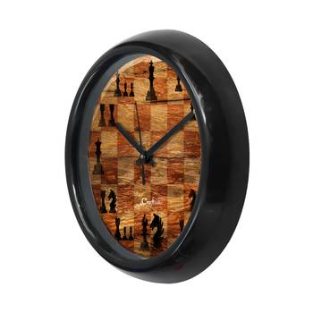 Chess Game Designer Round Analog Black Wall Clock 5