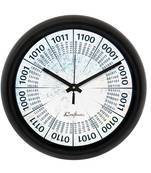 Binary Number Designer Round Analog Black Wall Clock