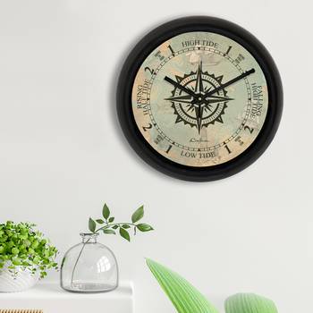 Compass Designer Round Analog Black Wall Clock 3