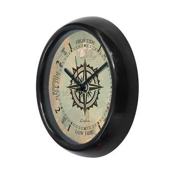 Compass Designer Round Analog Black Wall Clock 5