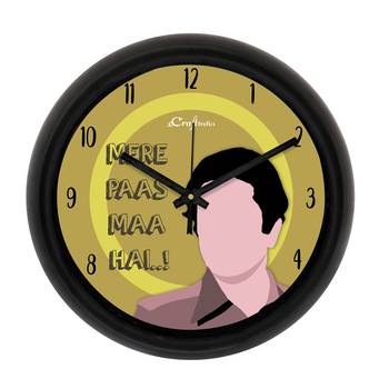 Mere Paas Maa Hai!Designer Round Analog Black Wall Clock 1